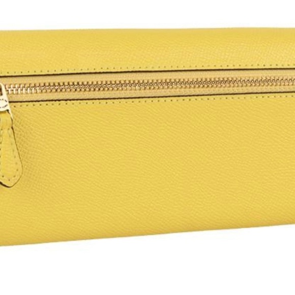 COACH | Wyn Crossgrain Leather Wallet In Retro Yellow - Picture 5 of 9